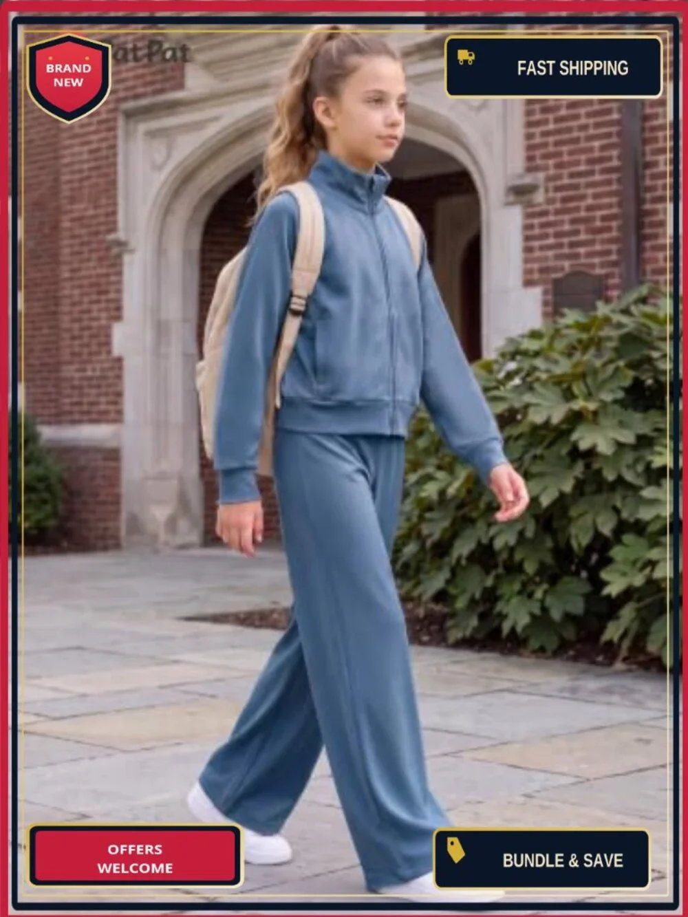 Girls Zip Up Jacket Long Sleeve Lightweight Crop Coat with Pockets